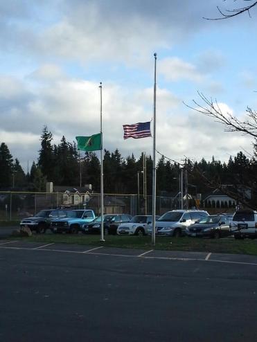 School Flags at Half-Mast